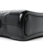 Aged Calfskin Quilted Small Gabrielle Logo Hobo Black
