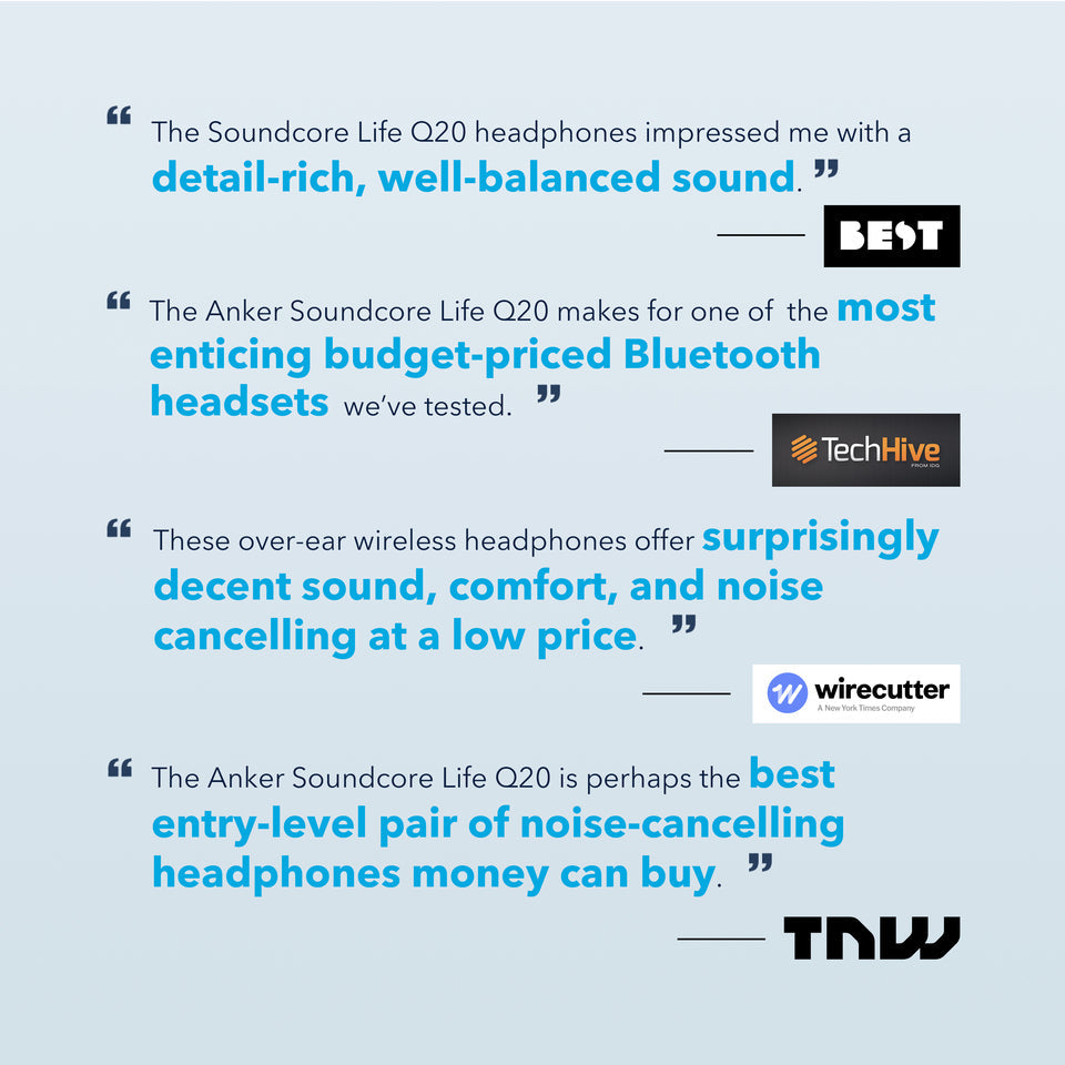 soundcore Life Q20 | Over-Ear Headphones with Hybrid ANC
