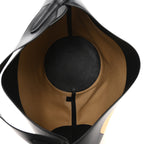 Canvas Calfskin Medium Lotus Tote Black Honey