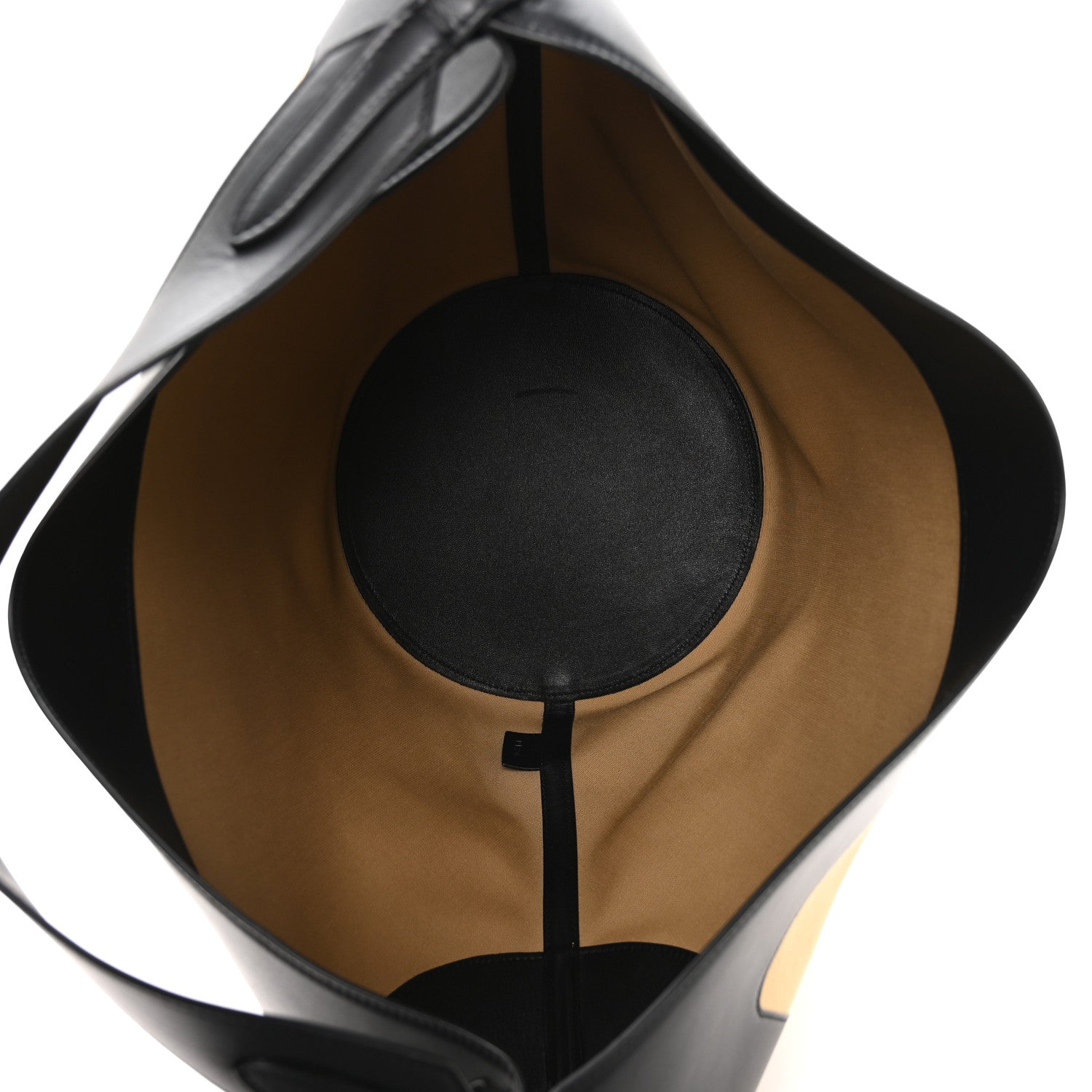 Canvas Calfskin Medium Lotus Tote Black Honey
