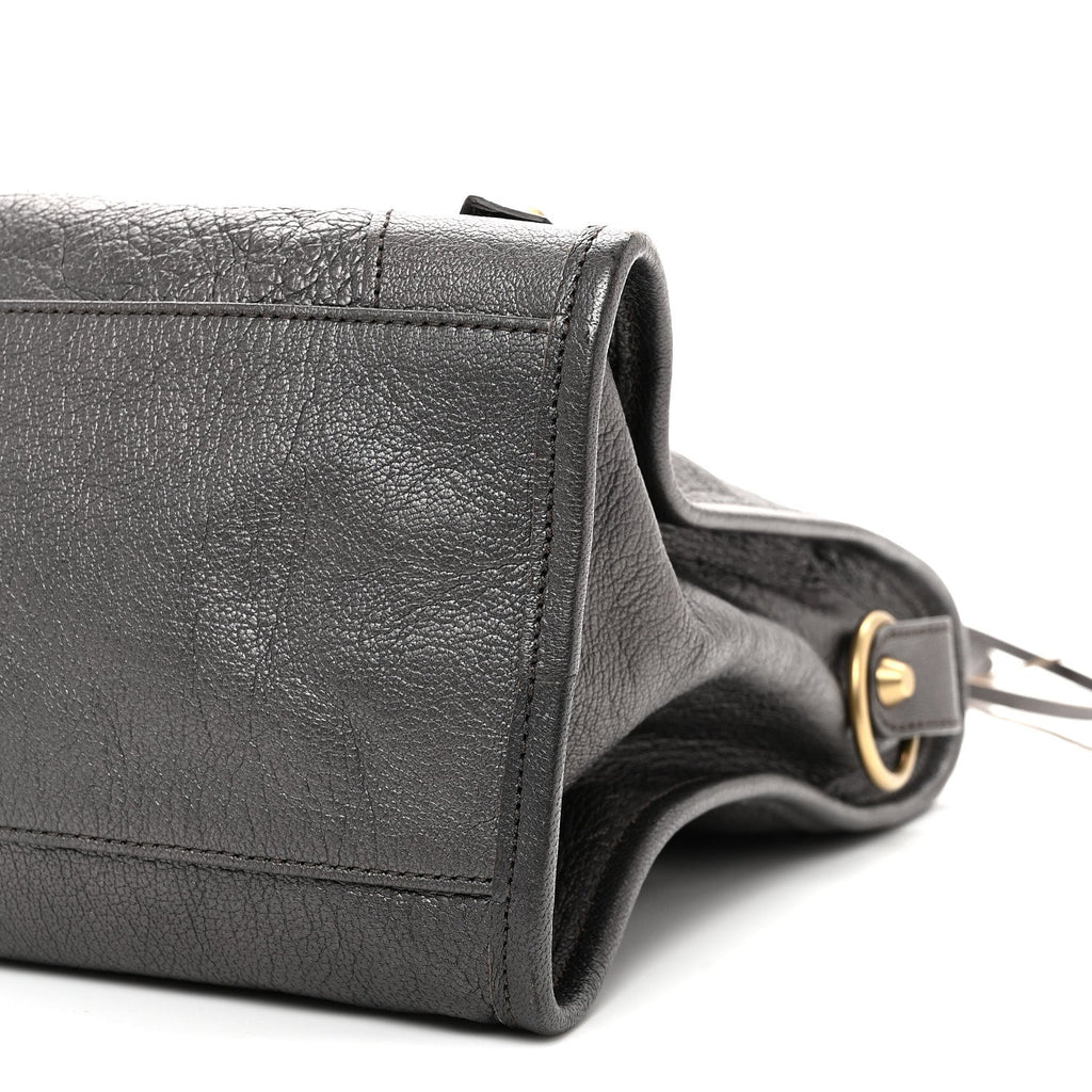 Pearlescent Goatskin Classic Gold Hardware City Bronze