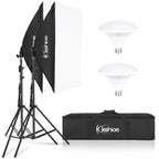 Softbox Lighting Kit, Photo Equipment Studio Softbox 20" x 27", with E27 Socket and 2x5500K Instant Brightness Energy Saving Lighting Bulbs