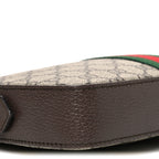 GG Supreme Monogram Textured Dollar Calfskin Web Ophidia Wristlet Shoulder Bag Beige Ebony New Acero