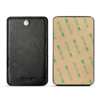 Leather Adhesive Foldable Pocket Card Holder With Two Slots  In Black