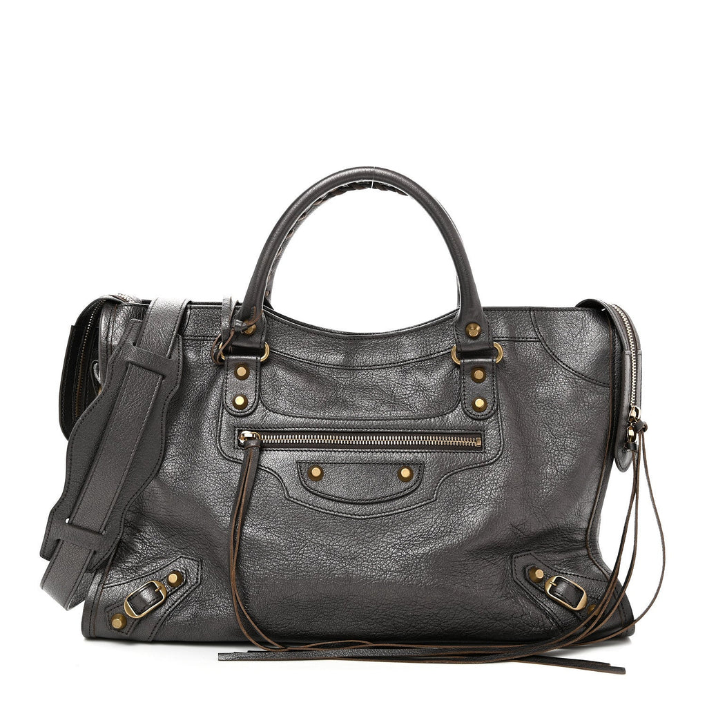 Pearlescent Goatskin Classic Gold Hardware City Bronze