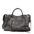 Pearlescent Goatskin Classic Gold Hardware City Bronze