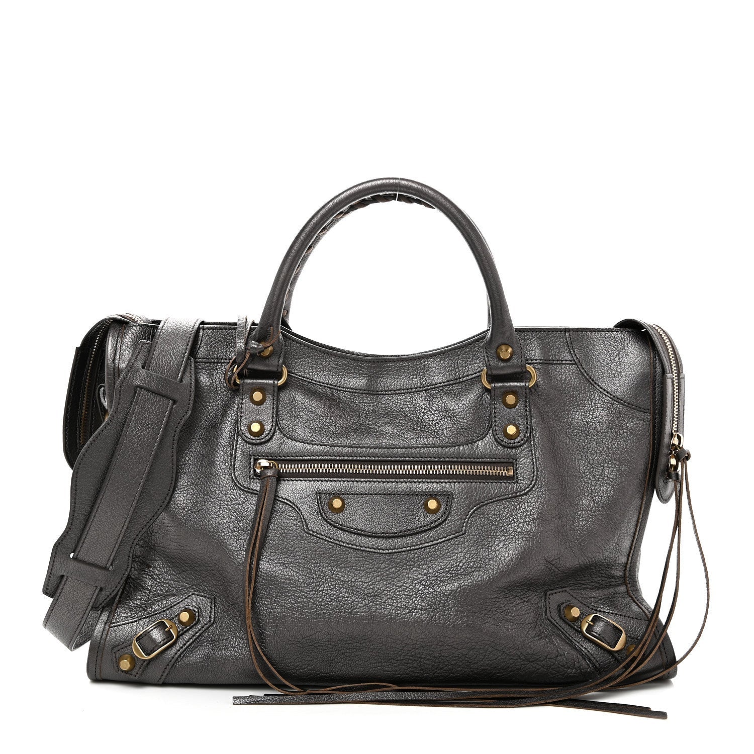 Pearlescent Goatskin Classic Gold Hardware City Bronze