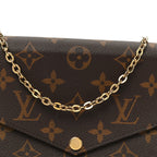 Monogram Pochette Felicie Chain Wallet Fuchsia