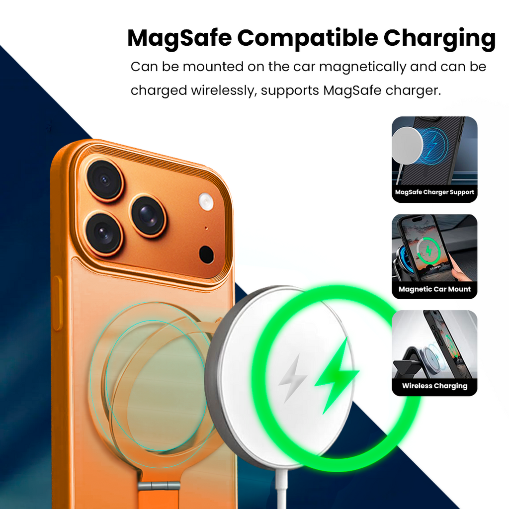 Entronix Bundle Compatible with iPhone 17 Pro Max - [Magnetic] Translucent Matte Gripstand Case, 2 Clear Screen Protectors & 2 Camera Lens Protectors