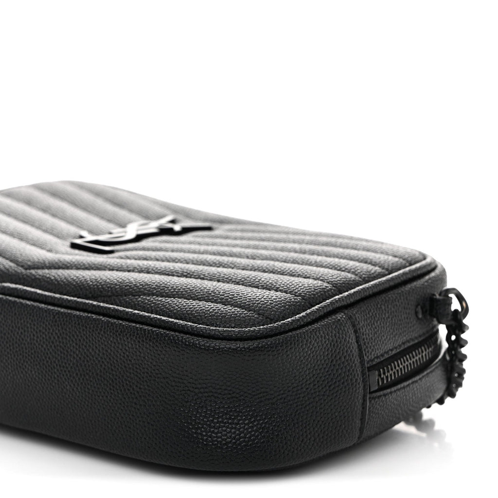 Grain De Poudre Matelasse Monochrome Monogram Mini Lou Camera Bag Black