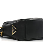 Glace Calfskin Embossed Logo Crossbody Black