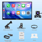9-Inch Touchscreen Portable Car Stereo with Wireless Apple CarPlay, Android Auto, USB, TF, Bluetooth, and Mirror Link Functionality with Camera