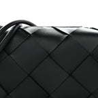Lambskin Maxi Intrecciato Small Cassette Camera Bag Black