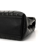 Calfskin Y Quilted Monogram Medium Loulou Chain Satchel Black
