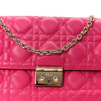 Lambskin Cannage Miss Dior Promenade Pouch Fuchsia