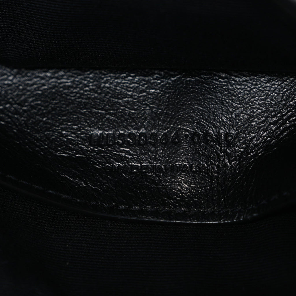 Crinkled Calfskin Matelasse Monogram Baby Niki Chain Satchel Black