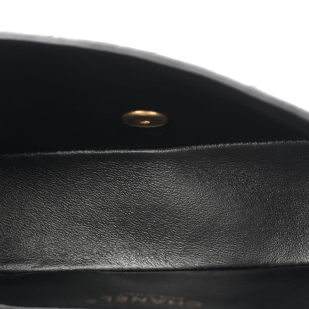 Metallic Caviar Quilted Mini Rectangular Flap Black