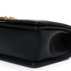 Caviar Chevron Quilted Medium Boy Flap Black