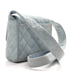 Suede Small Messenger Flap Light Blue