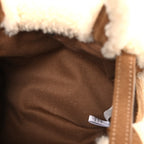 X UGG Suede shearling Small Shopping Bag Chestnut