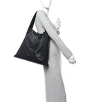 Calfskin Go Large Shoulder Bag Black