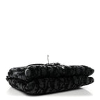 Oblique Mink Fur Saddle Soft Bag Dark Grey
