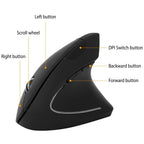 2.4G Wireless Vertical Mouse, 6-Button Ergonomic Optical Mice, 3 Adjustable DPI (800/1200/1600), for Laptop PC