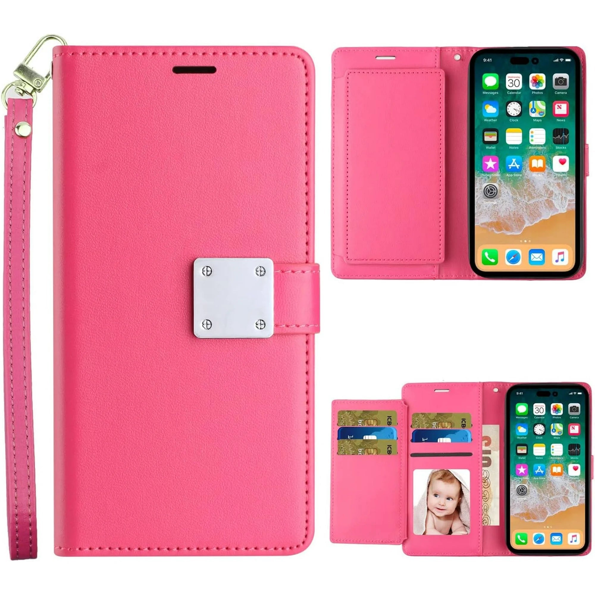 Entronix Case Compatible with Galaxy S25 Ultra - Foldable Leather Wallet, Card Holder & Lanyard