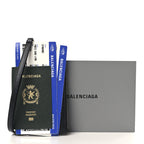 Textured Calfskin Passport Phone Holder Green
