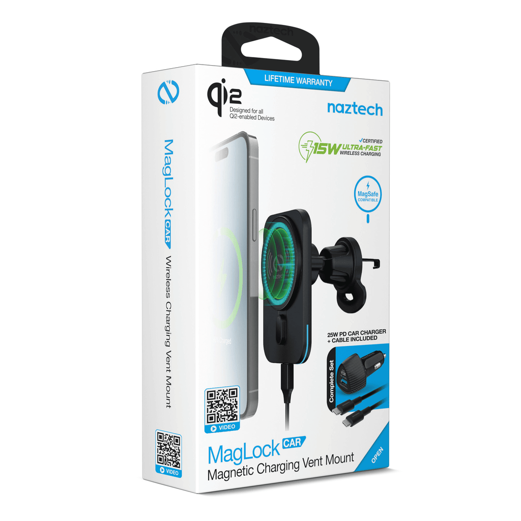 MagLock CAR 15W Magnetic Wireless Fast Charging Vent Mount with Qi2