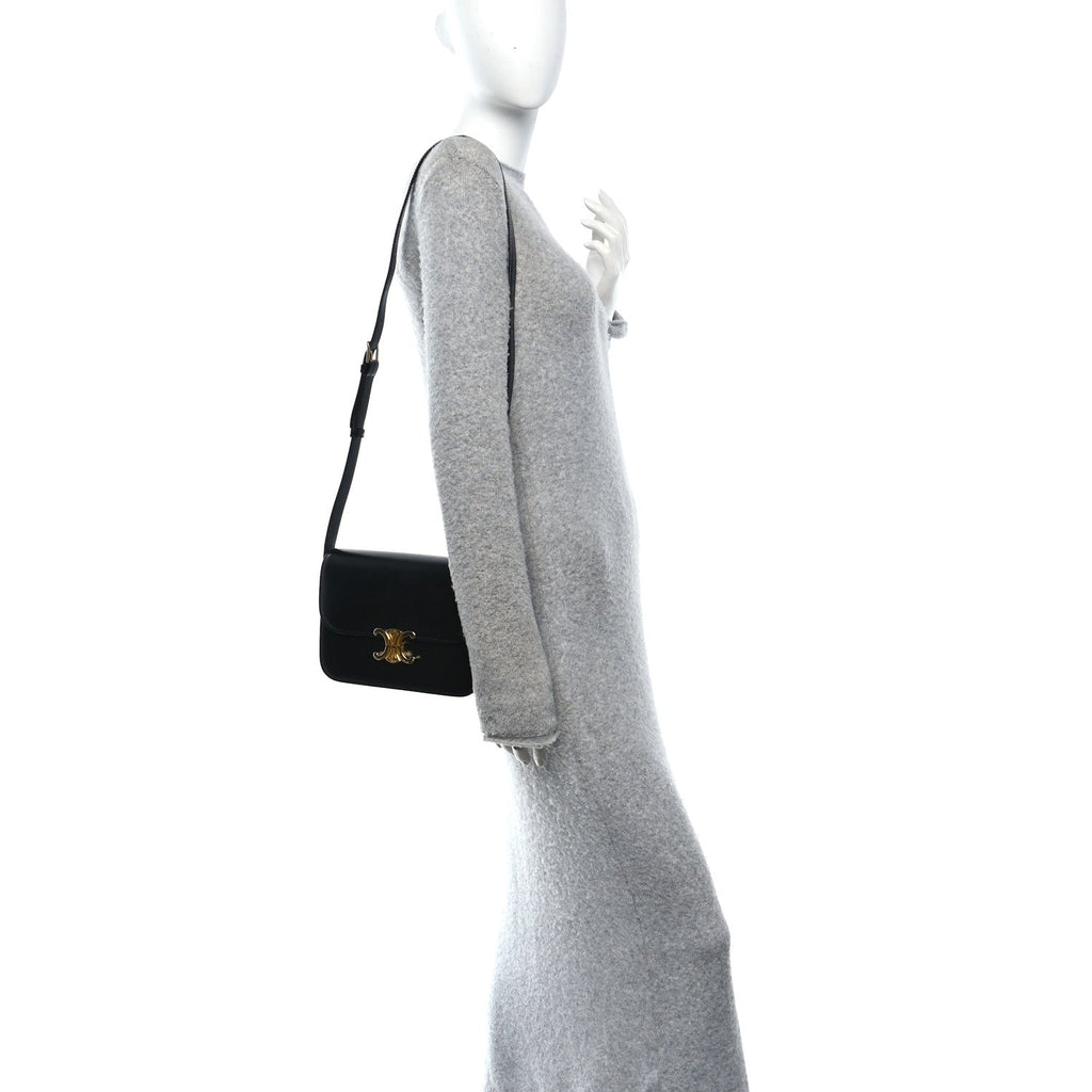 Shiny Calfskin Medium Triomphe Black