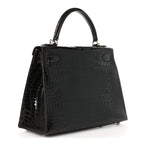 Shiny Porosus Crocodile Kelly Sellier 28 Gris Elephant