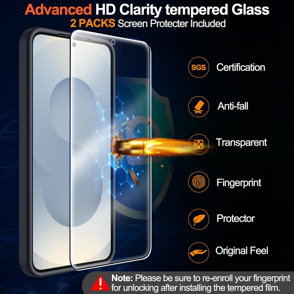 Entronix Bundle Compatible with Galaxy S25 - [Magnetic] Translucent Matte Case & 2 Clear Screen Protectors