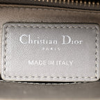 Satin Crystal Cannage Mini Lady Dior Gray