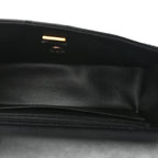 Lambskin Quilted Mini Top Handle Rectangular Flap Black