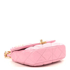 Lambskin Quilted Mini Lacquered Chain Flap Pink