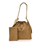 Caviar Quilted Medium Chanel 25 Handbag Dark Beige