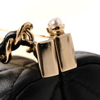 Lambskin Quilted Pearl CC Vanity Case Black