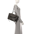 Grained Calfskin Mini Belt Bag Grey
