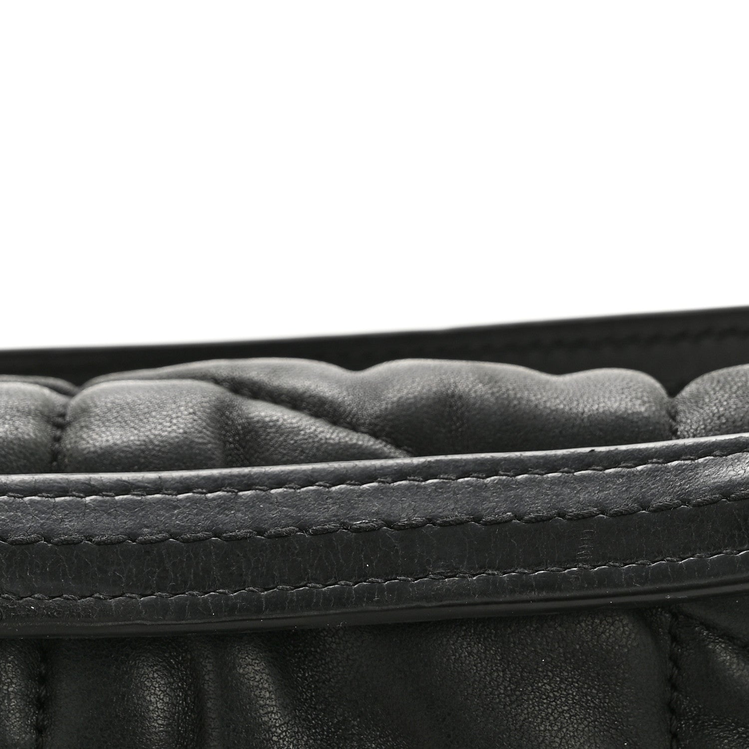 Lambskin Quilted Small Loulou Puffer Monogram Chain Satchel Black