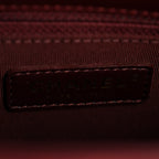 Glazed Calfskin Quilted Small Gold Bar Tote Red