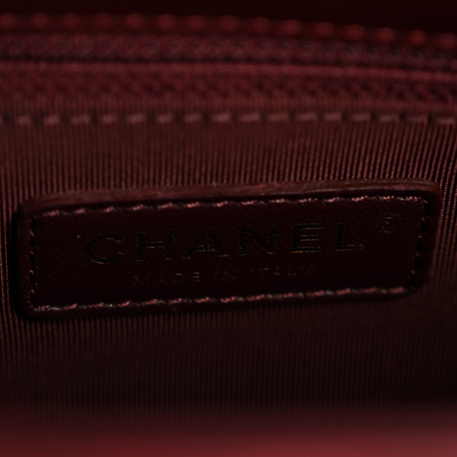 Glazed Calfskin Quilted Small Gold Bar Tote Red