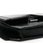 Calfskin Bow Cut Chain Wallet Black