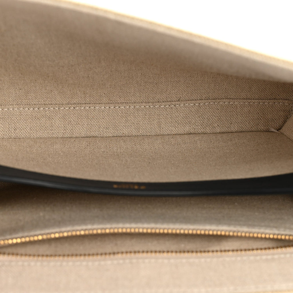 Canvas Calfskin Teen Soft 16 Shoulder Bag Vanilla Navy