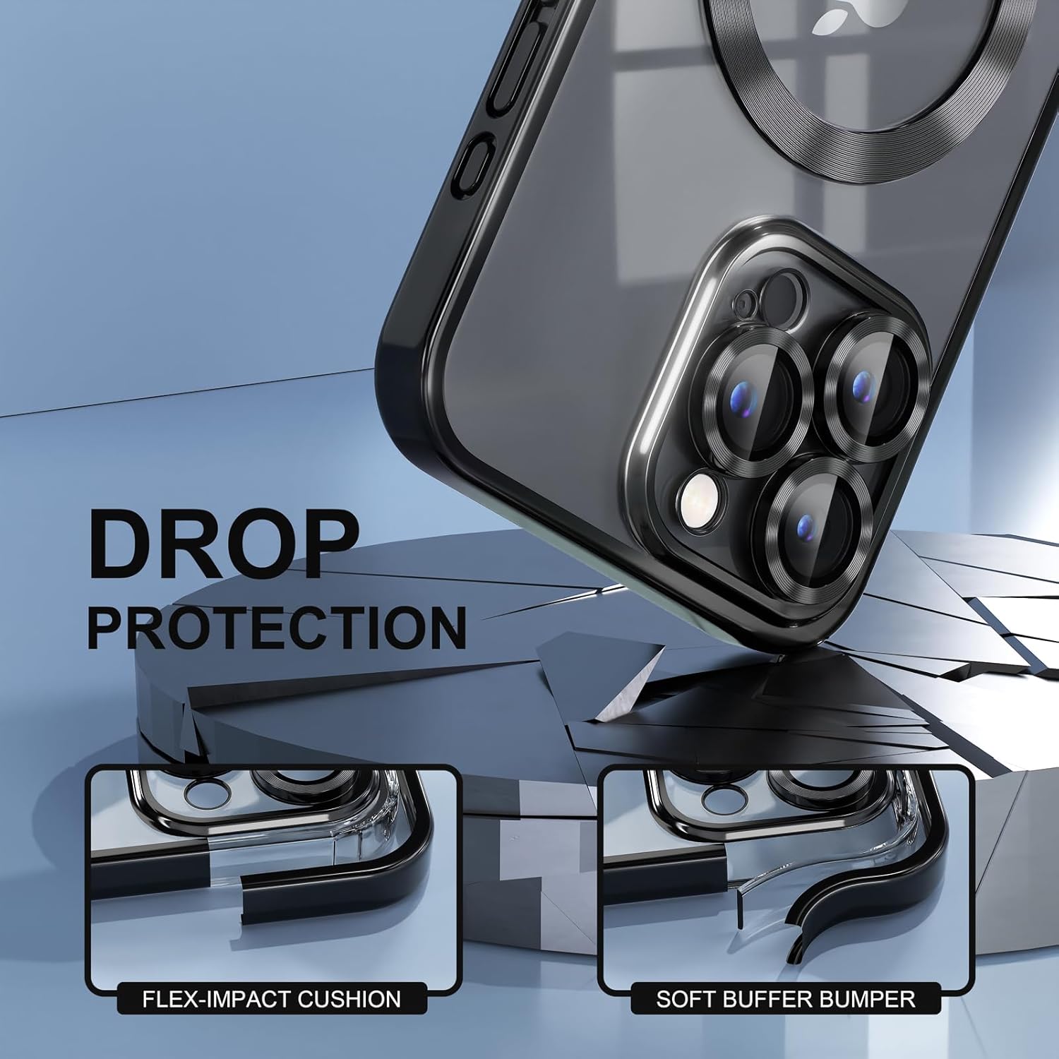 Entronix Bundle Compatible with iPhone 13 Pro Max - [Magnetic] Luxury Glossy Case & 1 Clear Screen Protector