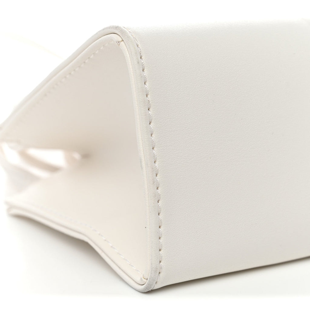 Vegan Leather Small Shopping Bag White