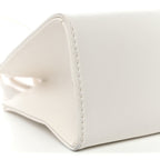 Vegan Leather Small Shopping Bag White