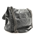 Crinkled Calfskin Matelasse Monogram Medium Niki Chain Satchel Storm
