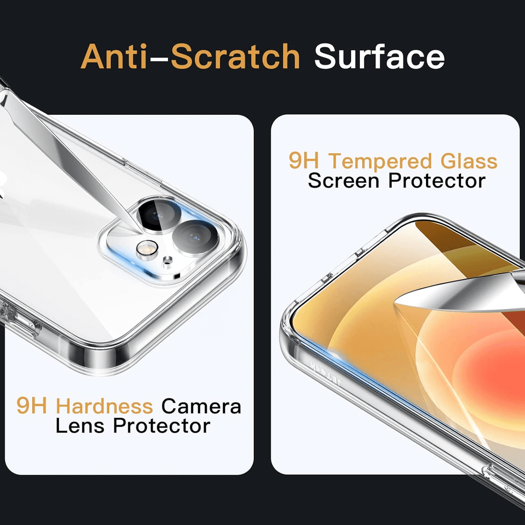 Entronix Bundle Compatible with iPhone 11 - [Soft] TPU Clear Case, 2 Clear Screen Protector & 2 Camera Lens Protectors