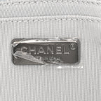 Perforated Metallic Lambskin Small CC Medals Flap Silver
